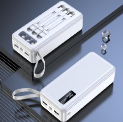 30000mAh DC Fast flash quick Charge with 3 cable wire bidirectional portable mobile power supply